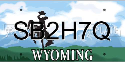 SB2H7Q Wyoming License Plate