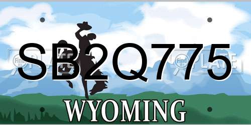 SB2Q775 Wyoming License Plate