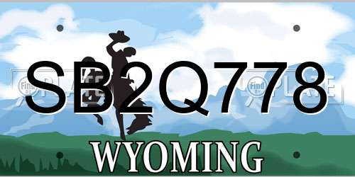 SB2Q778 Wyoming License Plate