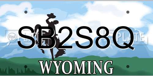 SB2S8Q Wyoming License Plate