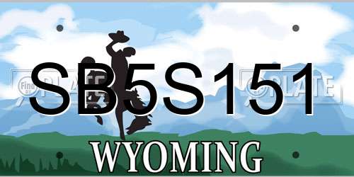 SB5S151 Wyoming License Plate