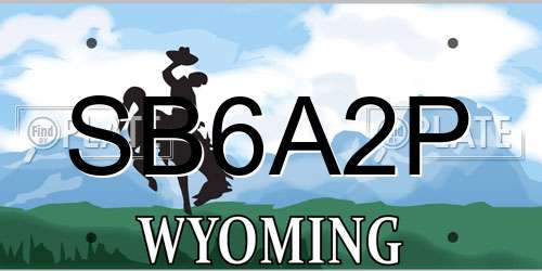 SB6A2P Wyoming License Plate