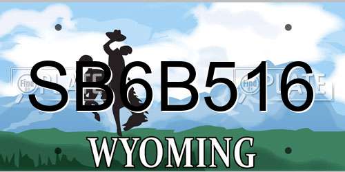 SB6B516 Wyoming License Plate
