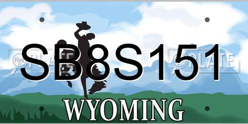 SB8S151 Wyoming License Plate