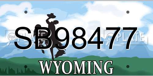 SB98477 Wyoming License Plate