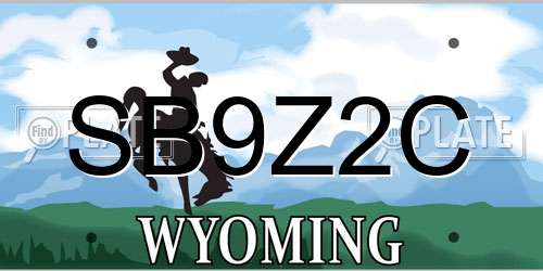 SB9Z2C Wyoming License Plate
