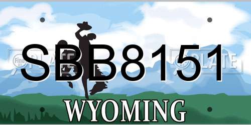 SBB8151 Wyoming License Plate