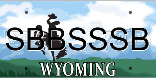 SBBSSSB Wyoming License Plate