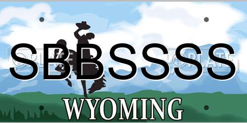 SBBSSSS Wyoming License Plate