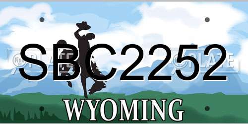 SBC2252 Wyoming License Plate