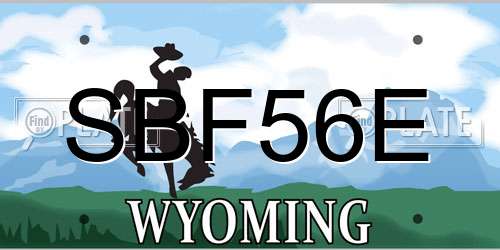 SBF56E Wyoming License Plate