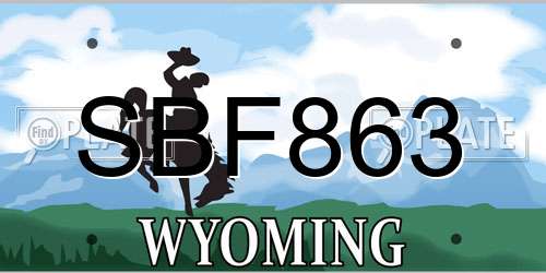 SBF863 Wyoming License Plate