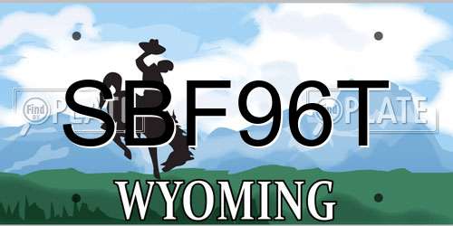 SBF96T Wyoming License Plate
