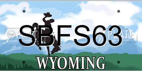 SBFS63 Wyoming License Plate