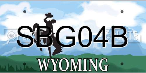 SBG04B Wyoming License Plate
