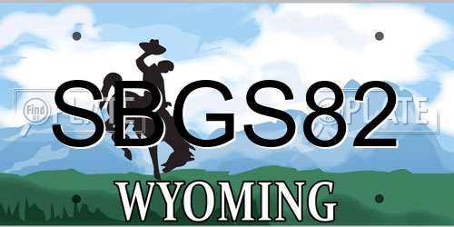 SBGS82 Wyoming License Plate