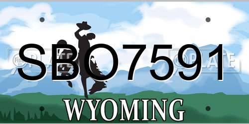 SBO7591 Wyoming License Plate