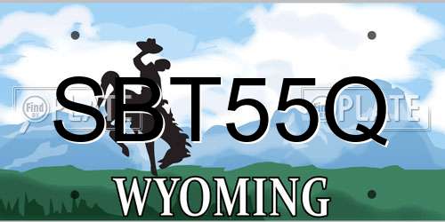 SBT55Q Wyoming License Plate