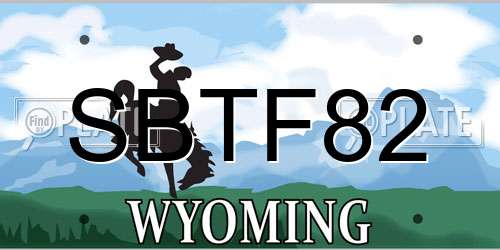SBTF82 Wyoming License Plate