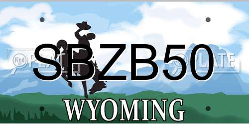 SBZB50 Wyoming License Plate
