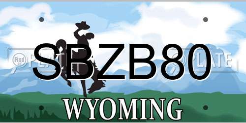SBZB80 Wyoming License Plate