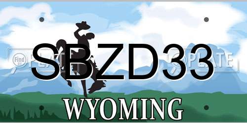 SBZD33 Wyoming License Plate