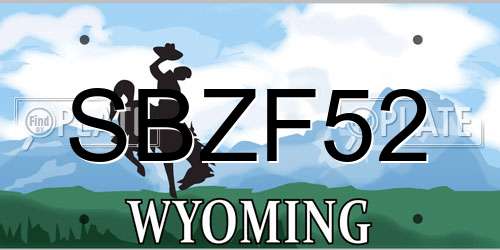 SBZF52 Wyoming License Plate