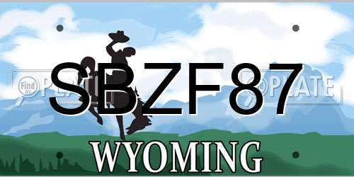 SBZF87 Wyoming License Plate