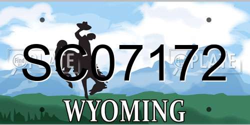 SC07172 Wyoming License Plate