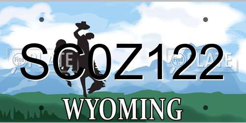 SC0Z122 Wyoming License Plate
