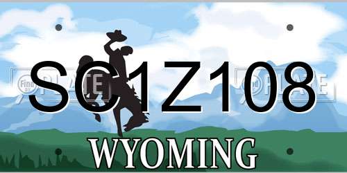 SC1Z108 Wyoming License Plate