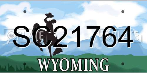 SC21764 Wyoming License Plate