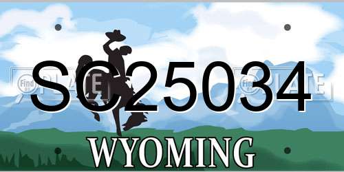 SC25034 Wyoming License Plate