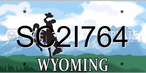 SC2I764 Wyoming License Plate