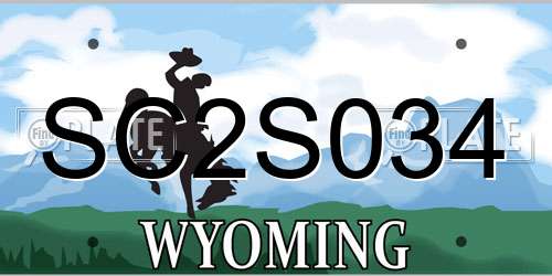 SC2S034 Wyoming License Plate