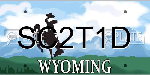 SC2T1D Wyoming License Plate