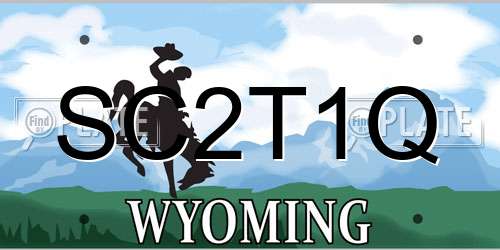 SC2T1Q Wyoming License Plate