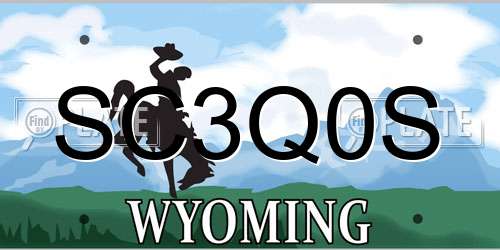 SC3Q0S Wyoming License Plate