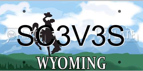 SC3V3S Wyoming License Plate