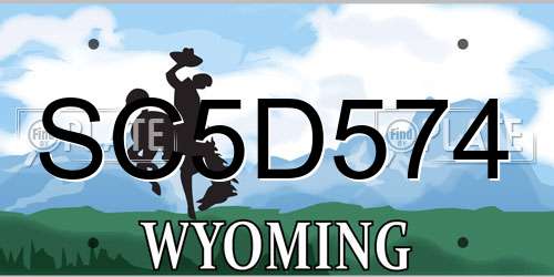 SC5D574 Wyoming License Plate