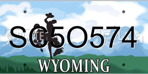 SC5O574 Wyoming License Plate