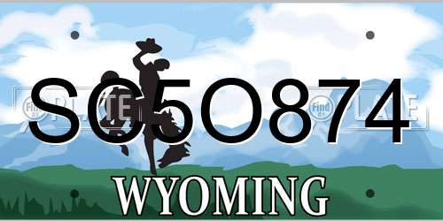 SC5O874 Wyoming License Plate
