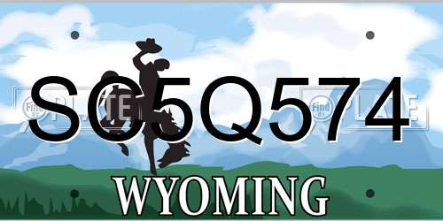 SC5Q574 Wyoming License Plate