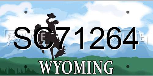 SC71264 Wyoming License Plate