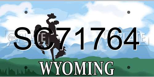 SC71764 Wyoming License Plate