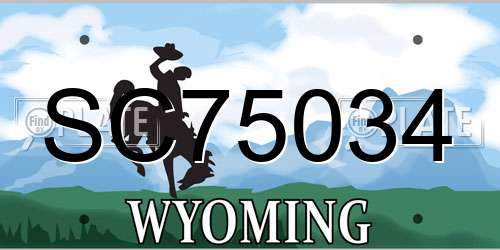 SC75034 Wyoming License Plate