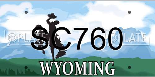 SC760 Wyoming License Plate
