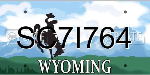 SC7I764 Wyoming License Plate