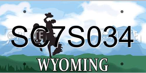 SC7S034 Wyoming License Plate
