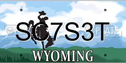 SC7S3T Wyoming License Plate